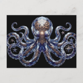 Crystalline Steampunk Octopus Vykort