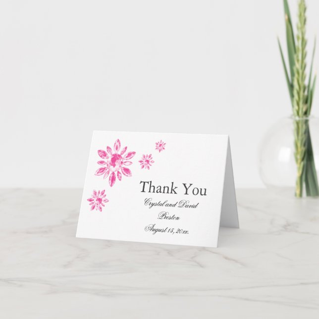 Crystal's bröllops-kort för tack (Framsida)