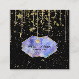 *~* Crystals Cosmos Astrology Stars Måne Fyrkantigt Visitkort
