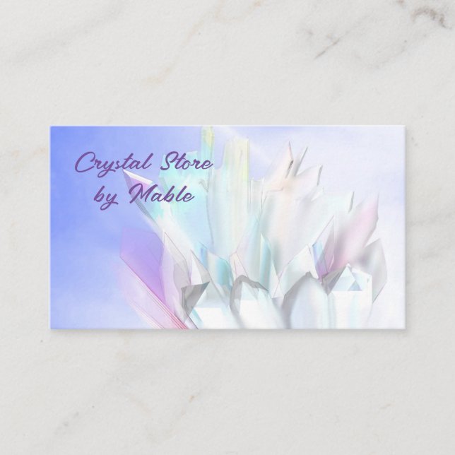 Crystals, Crystal, Reiki, Pastel-Affärskort Visitkort (Framsida)