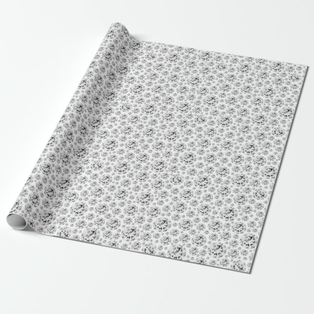 Crystals Diamond White Grått Silver delikat Presentpapper (Utrullad)