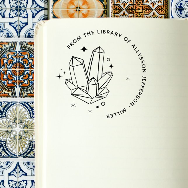 Crystals Elegant Anpassat namn från Bibliotek i Stämpel (Skapare uppladdad)