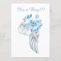 *~* Crystals Feathers Angel Vinge Shower-inbjudan