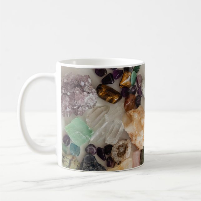 CRYSTALS GEM STONES QUARTZ DESIGN CLASSIC MUGG (Vänster)