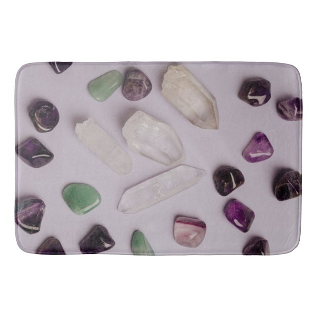 Crystals Gems Energy Vibes design Bath Mat Badrumsmatta (Framsidan)