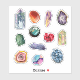Crystals Healing Stones Sticker Set Klistermärken
