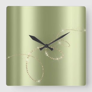 Crystals Mint Infinity Guld. Elegant Greenpeace Fyrkantig Klocka
