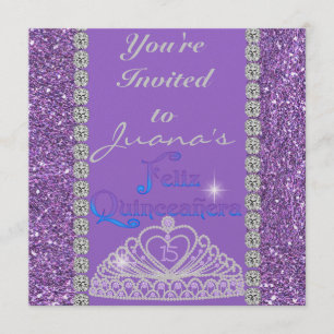 CRYSTALS Quinceanera INBJUDNINGAR LILA