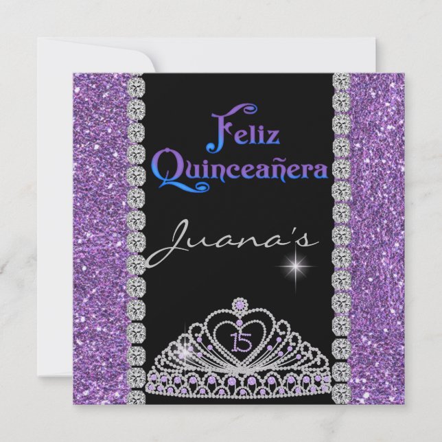 CRYSTALS QUINCEANERA-LILA INBJUDNINGAR (Framsida)