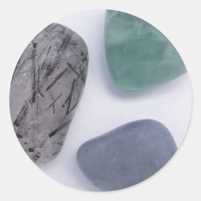 Crystals Stickers Runt Klistermärke (Framsida)