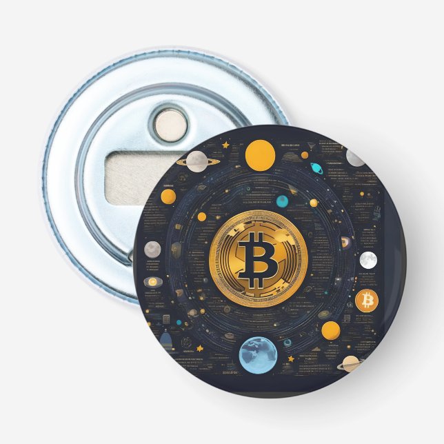 Crytpo - Bitcoin shirt - Måne time AI Flasköppnare (Framsidan)