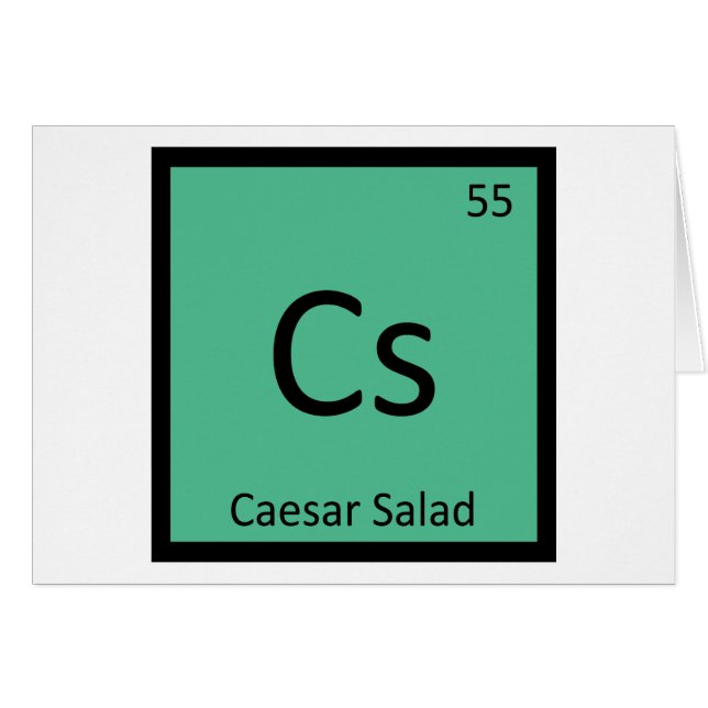Cs - Caesar Sallad Kemisk Periodiska Systemets Sym Hälsningskort (Framsidan Horizontal)