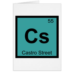 Cs - Castro Street San Francisco Kemisymbol Hälsningskort