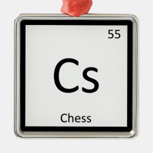 Cs - Chess Game Chemistry Periodic Bord Symbol Julgransprydnad Metall