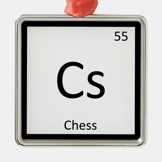 Cs - Chess Game Chemistry Periodic Bord Symbol Julgransprydnad Metall (Framsidan)