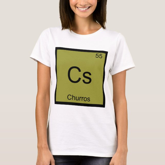 Cs - Churros Funny Chemistry Inslag Symbol Tee Shirt (Framsida)