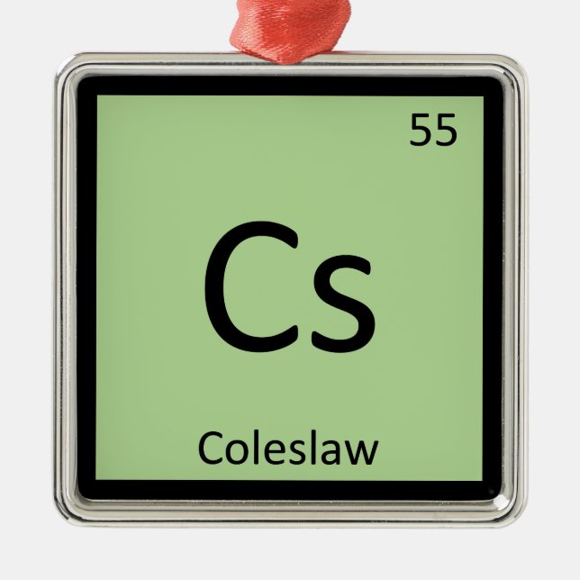 Cs - Coleslaw Chemistry Periodic Bord - symbol Julgransprydnad Metall (Framsidan)