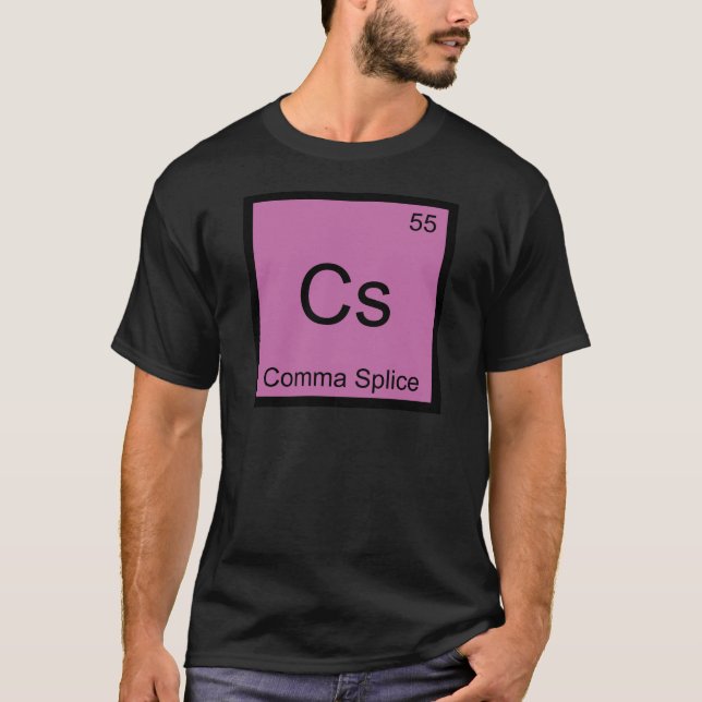 Cs - Komma splice kemi element symbol Roligt T Tröja (Framsida)