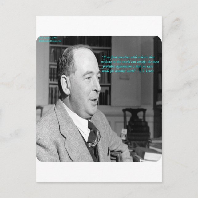 CS Lewis & "Andra världar" Citat Vykort (Framsida)