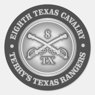 CSC-8th Texas Cavalry Runt Klistermärke