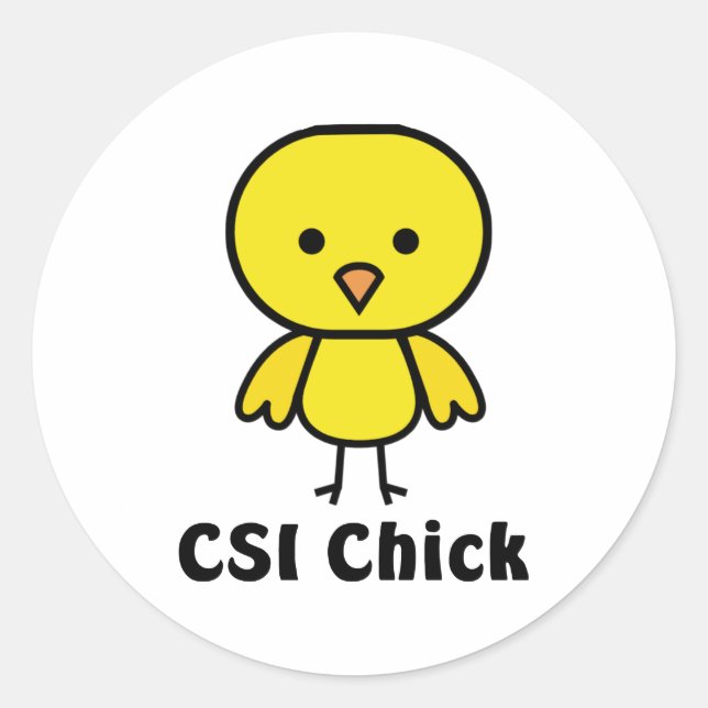 CSI-Chick Runt Klistermärke (Framsida)