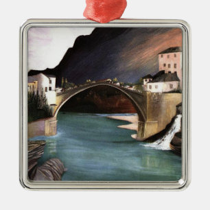 Csontvary- Roman Bridge i Mostar Julgransprydnad Metall