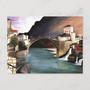 Csontvary- Roman Bridge i Mostar Vykort
