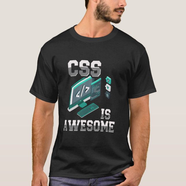 CSS är kodningsprogram för utvecklare av Webben i  T Shirt (Framsida)