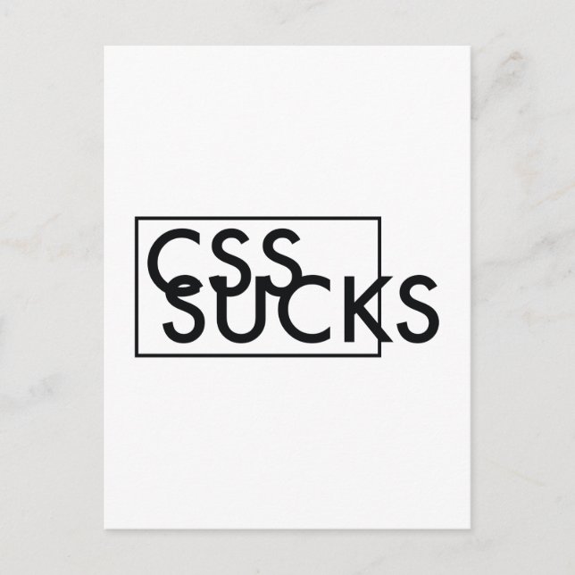 CSS SUCKS VYKORT (Framsida)