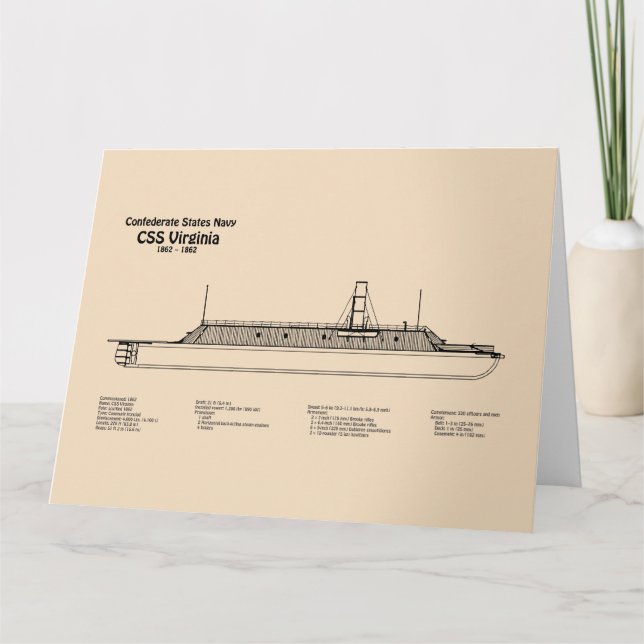 CSS Virginia - Frakt Blueprint Plans SD Tack Kort (Framsida)