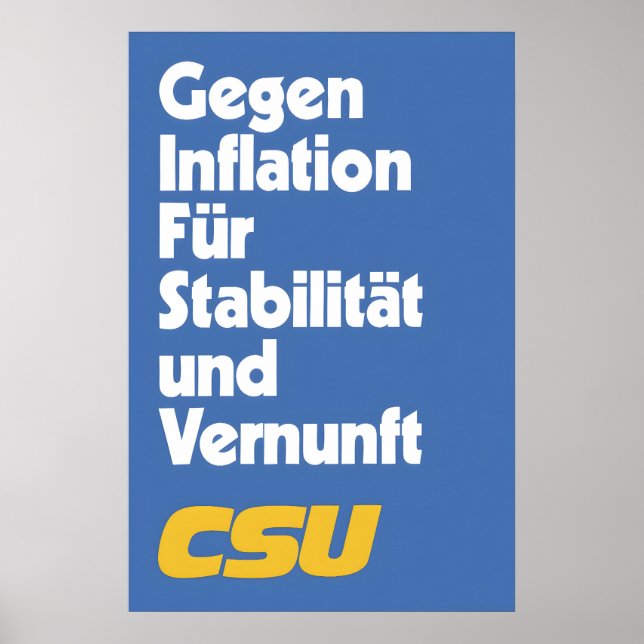CSU valaffisch Mot inflation för Poster (Framsidan)