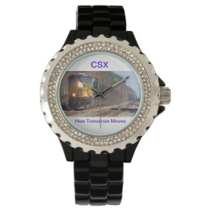 CSX bränner till kol tågklockan Armbandsur