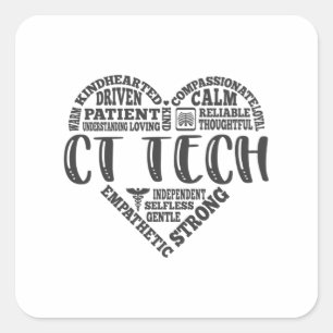 CT Tech, CT-teknolog, Compute Tomo Fyrkantigt Klistermärke