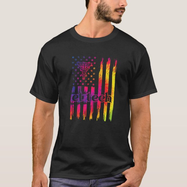 Ct Tech US Flagga Computed Tomography Tech T Shirt (Framsida)
