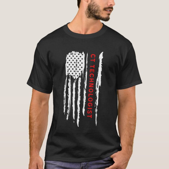 CT Technolog American Flagga 4 juli T Shirt (Framsida)