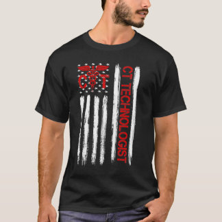 CT Technolog American Flagga Patriotic Medicine T Shirt