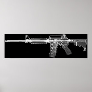 CT/X-ray poster från riktigt AR-15-gevär! Hög deta