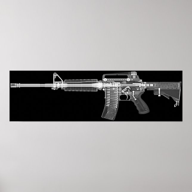 CT/X-ray poster från riktigt AR-15-gevär! Hög deta (Framsidan)
