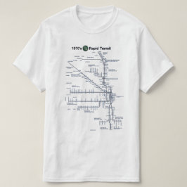 CTA ’L’ Rapid Transit 1970s Karta Chicago, Illinoi T Shirt