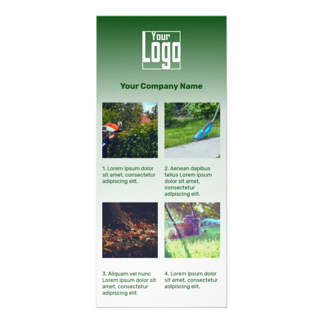 CTA Logo Lawn Care Services Information Green Reklamkort (Framsidan)