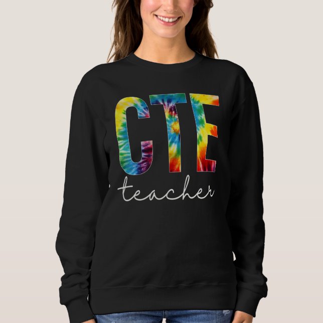 Cte Teacher Tie Dye Appreciation Day Hello Back To T Shirt (Framsida)