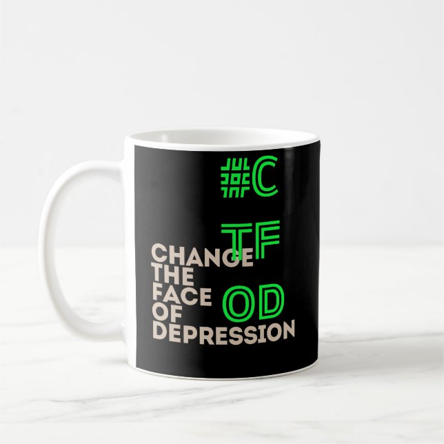 CTFOD Byter Ansikte vid Depression Neon Black Mugg (Vänster)