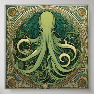 Cthulhu Art nouveau Poster