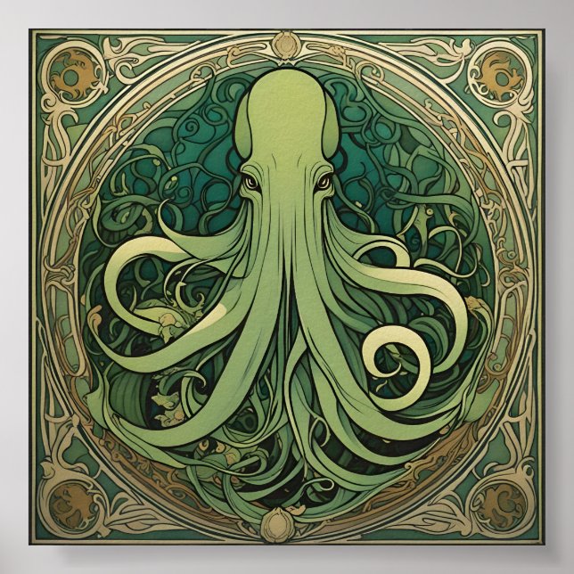 Cthulhu Art nouveau Poster (Framsidan)
