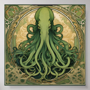Cthulhu Art nouveau Poster