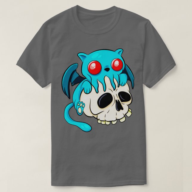 Cthulhu Cat Cute Kawaii Cathulhu Kitten Roligt Sku T Shirt (Design framsida)