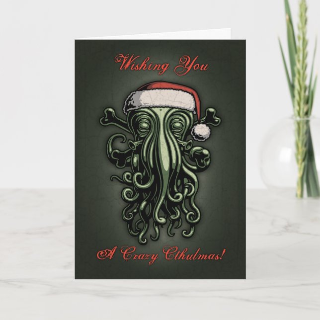 Cthulhu Claus (kort med insidan hälsning) Helgkort (Framsida)