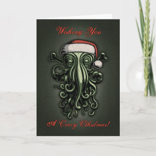 Cthulhu Claus (kort med insidan hälsning) Helgkort