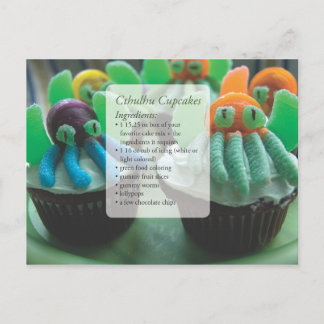 Cthulhu Cupcakes Receptkort Postkort Vykort