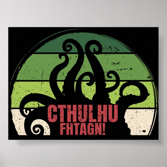 Cthulhu Fhtagn Vintage Poster (Framsidan)